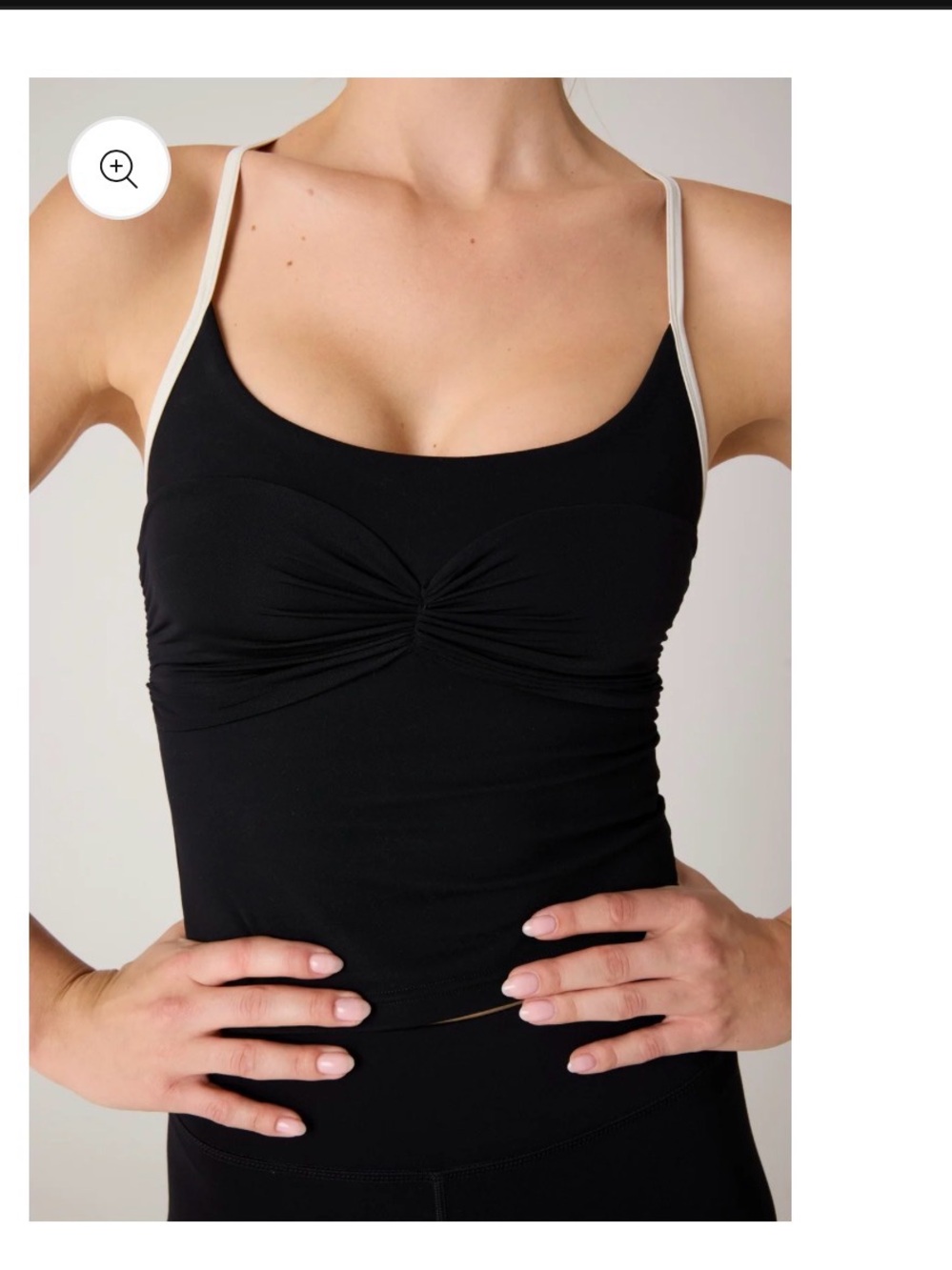 Daughter Lessons Ruched Bandeau Scoop Neck Tank Top with Contrast Straps
